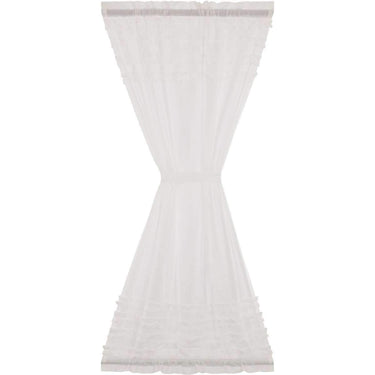White Ruffled Sheer Petticoat Door Panel 72